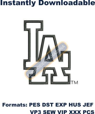 Los angeles dodgers logo embroidery design